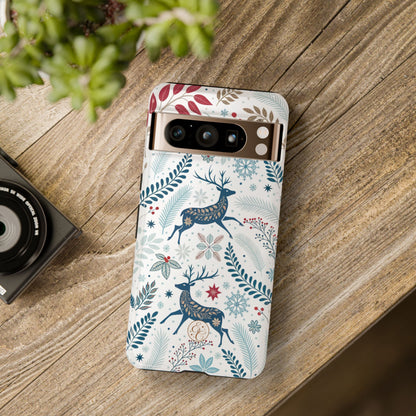 Blue Winter Deer Phone Case