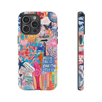 Colorful Beach Collage Tough Phone Case