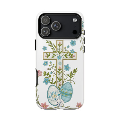 Vintage Easter Floral Cross Tough Phone Case