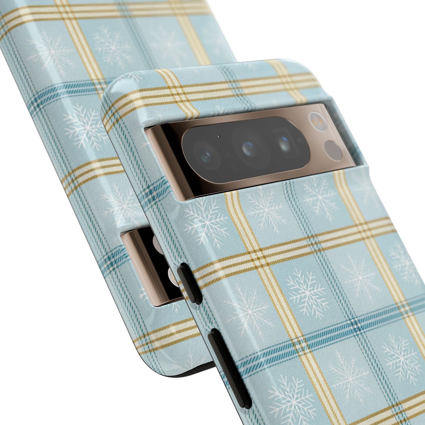 Blue Winter Plaid Tough Phone Case