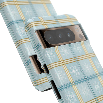 Blue Winter Plaid Tough Phone Case