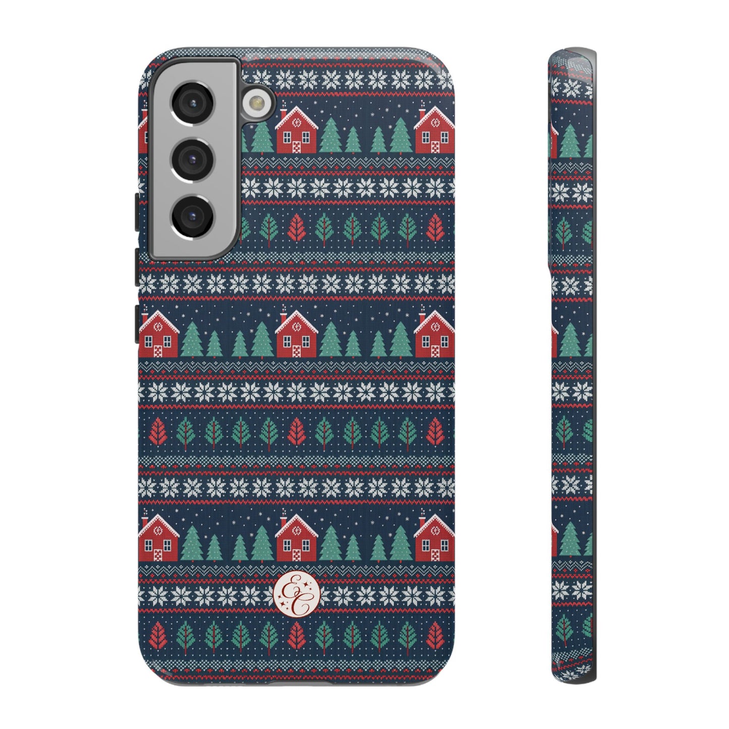 Winter Cottage Pattern Tough Phone Case