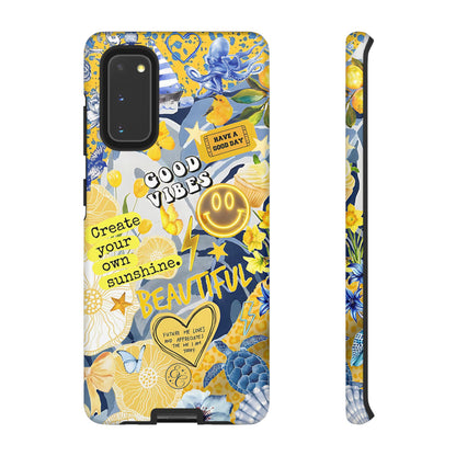 Yellow and Blue Collage Tough Phone Case