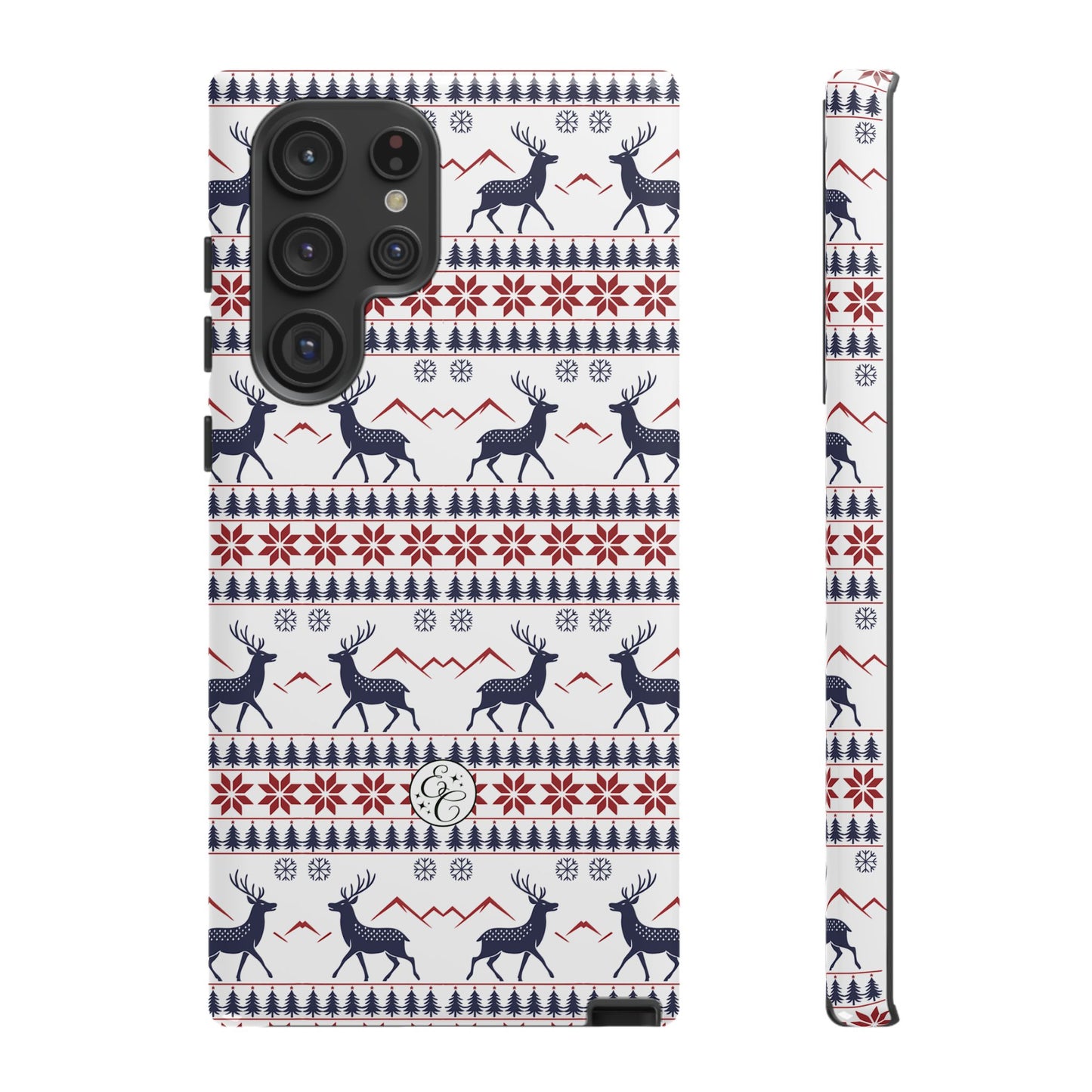 Christmas Reindeer Pattern Tough Phone Case