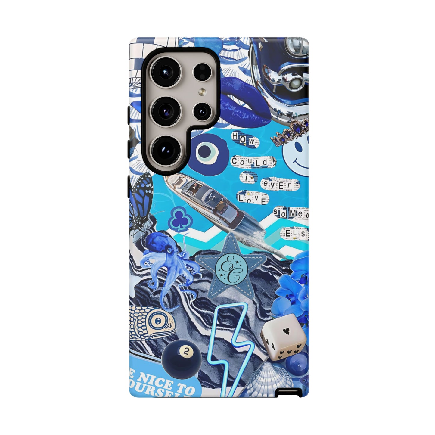 Eclectic Blue Collage Tough Phone Case