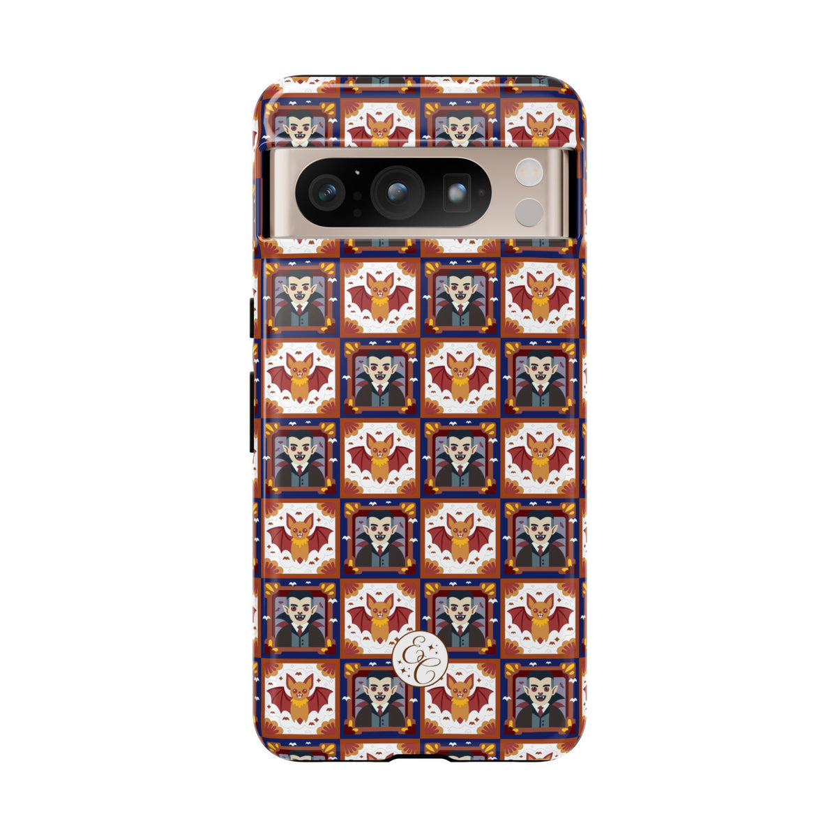 Dracula & Bat Pattern Halloween Phone Case