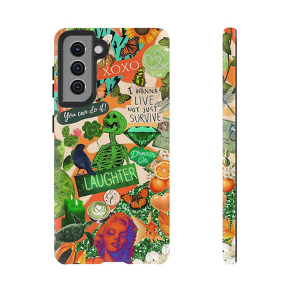 Green and Orange Collage Tough Phone Case