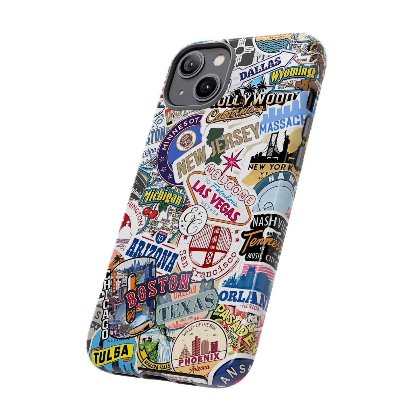 USA Travel Stickers Tough Phone Case
