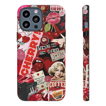 Cherry Theme Retro Collage Tough Phone Case