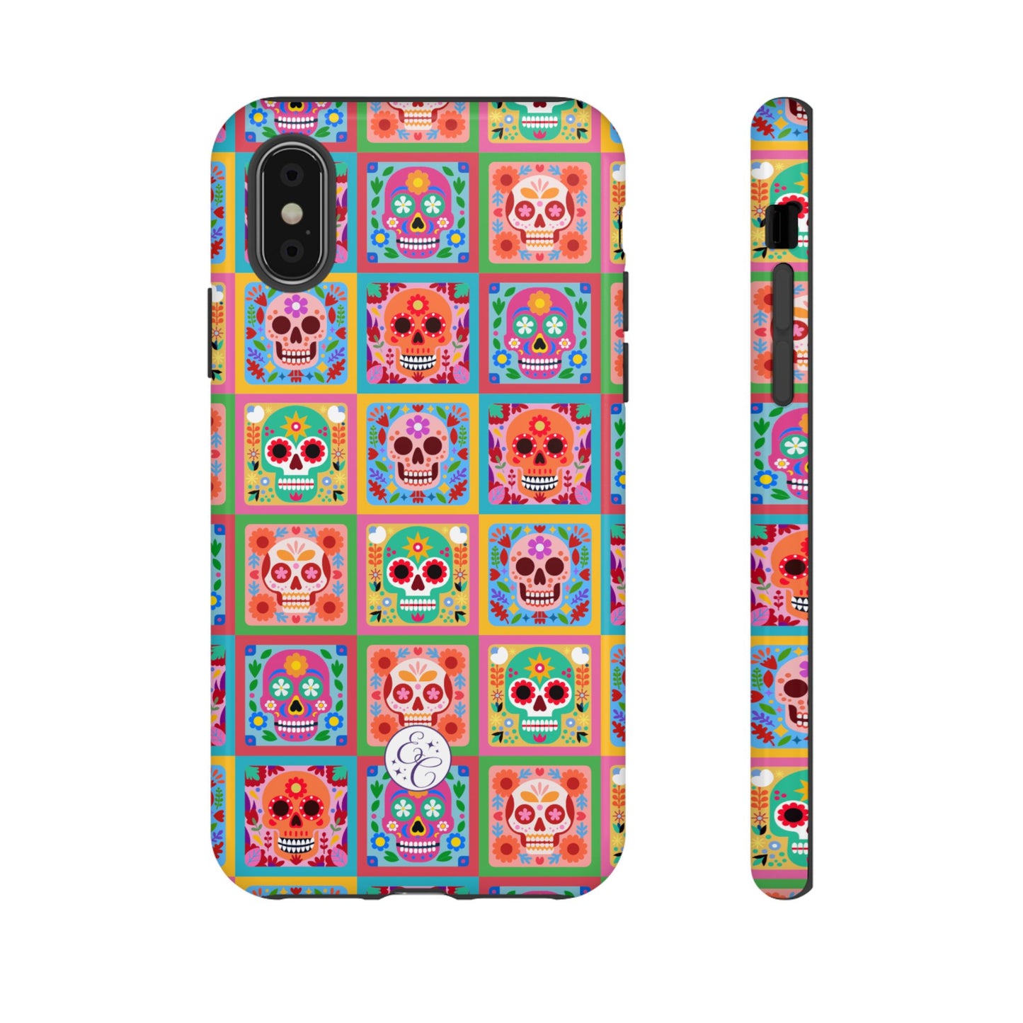 Colorful Sugar Skull Pattern Tough Phone Case
