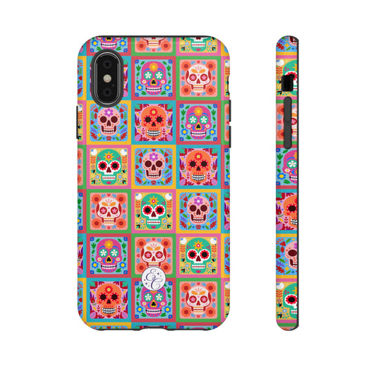 Colorful Sugar Skull Pattern Tough Phone Case