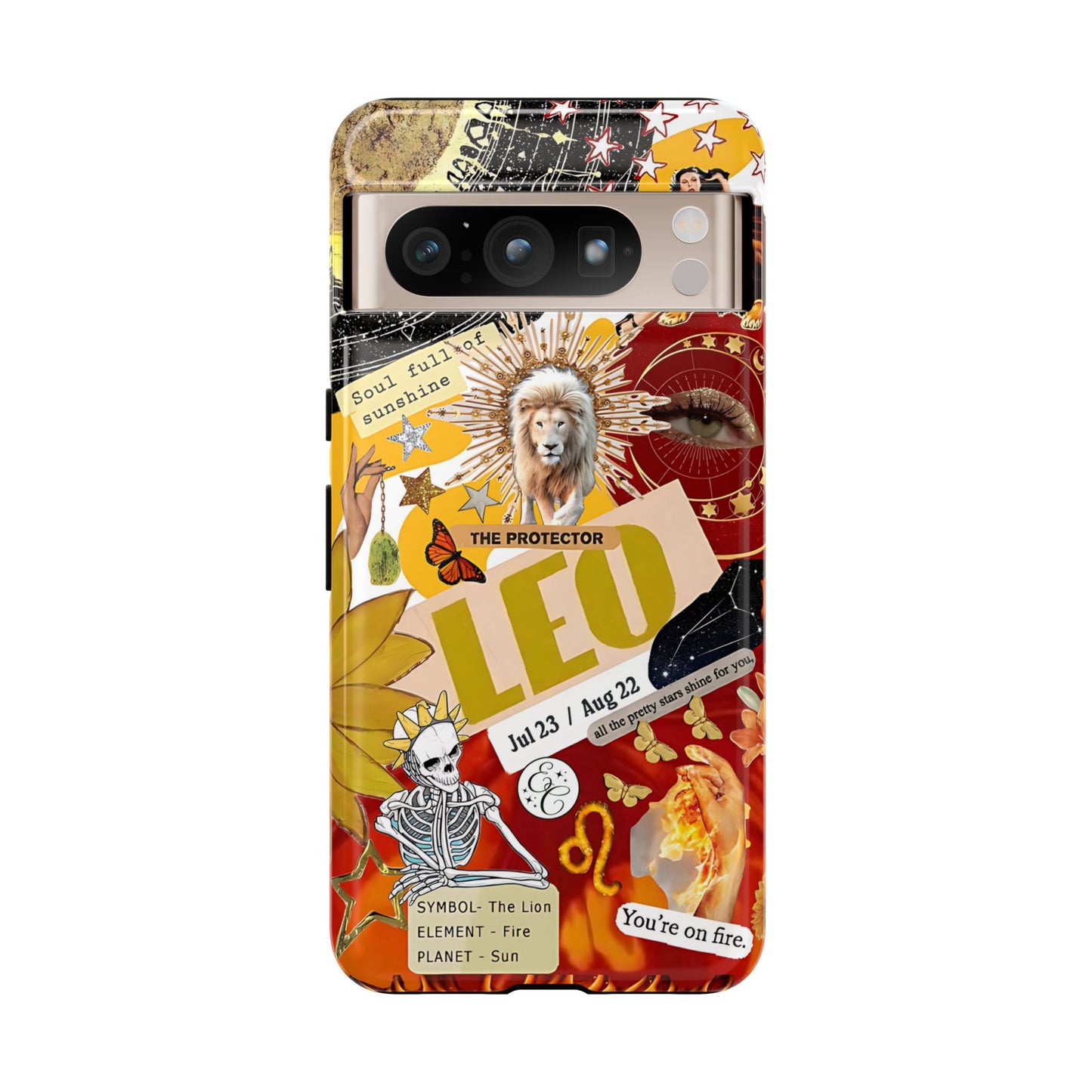 Leo Vintage Zodiac Collage Tough Phone Case