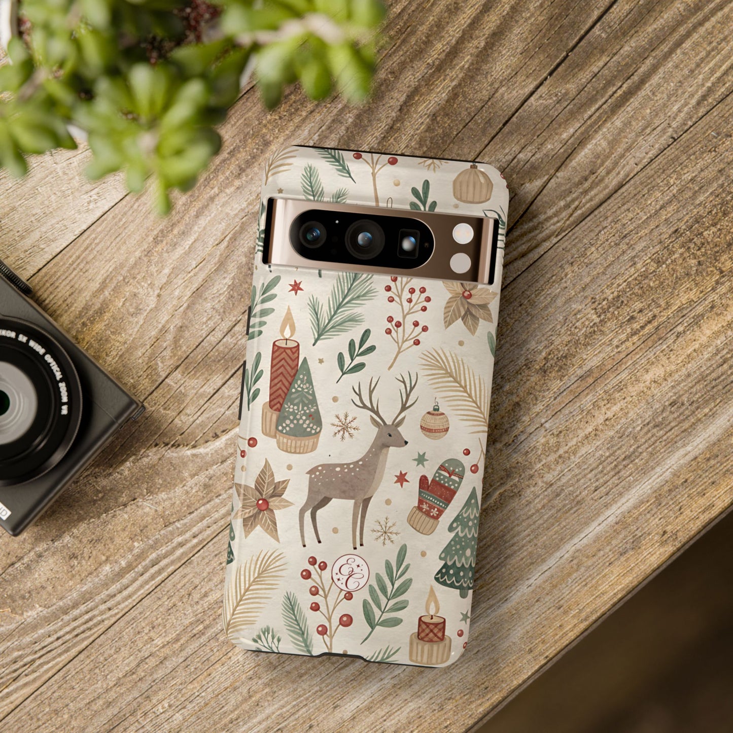 Rustic Christmas Reindeer Tough Phone Case
