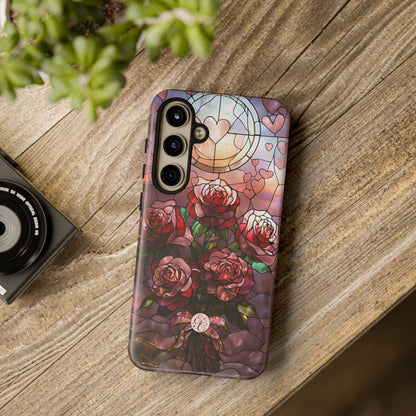 Bouquet of Roses Stained Glass Tough Phone Case