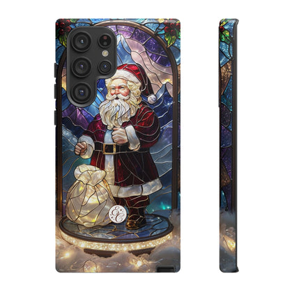 Santa Claus Stained Glass Tough Phone Case