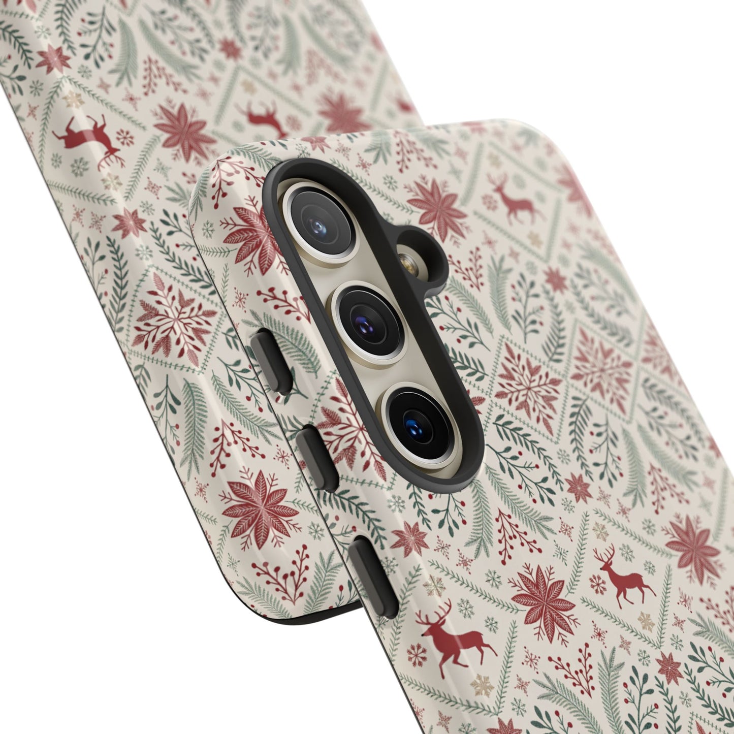 Red Reindeer Christmas Pattern Tough Phone Case