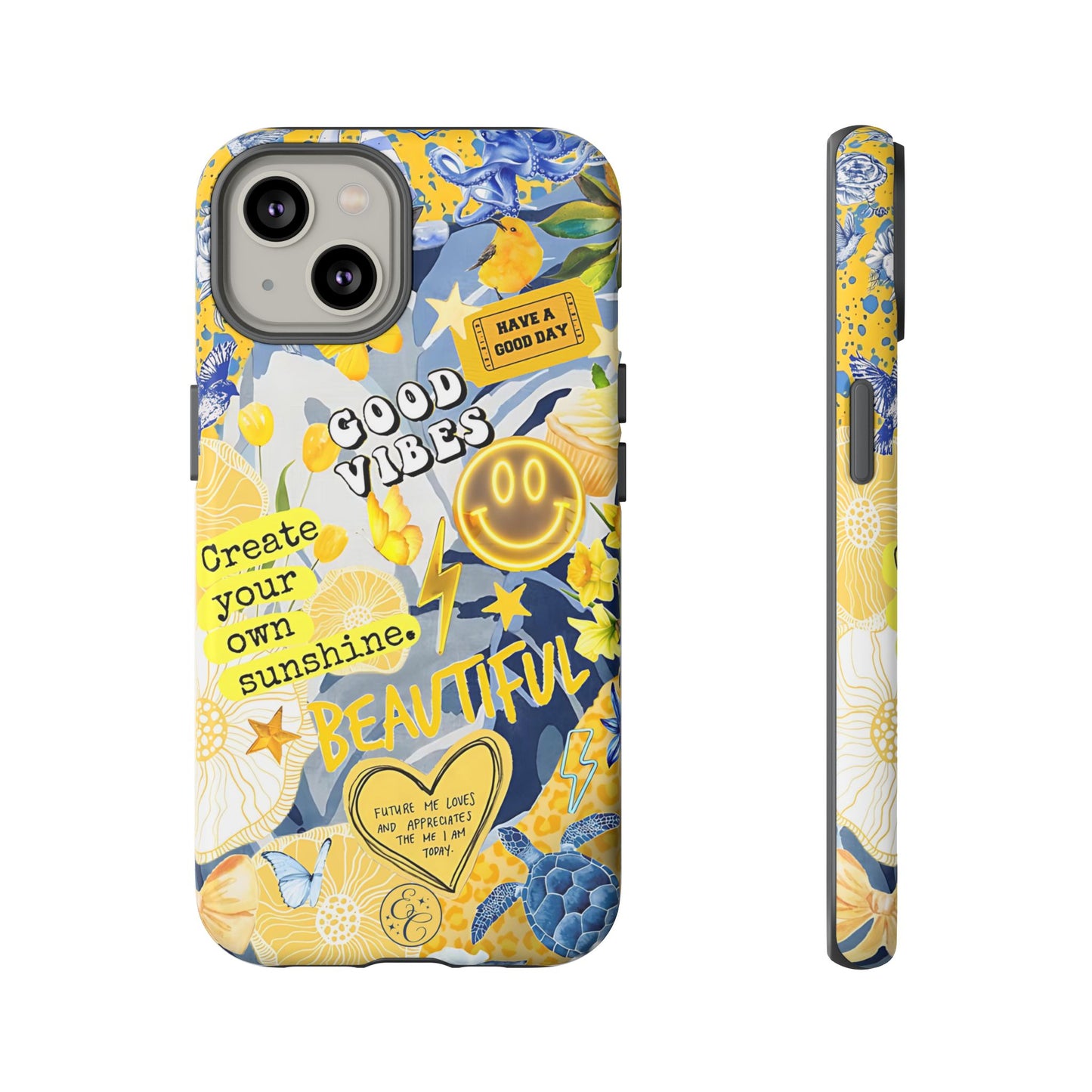 Yellow and Blue Collage Tough Phone Case