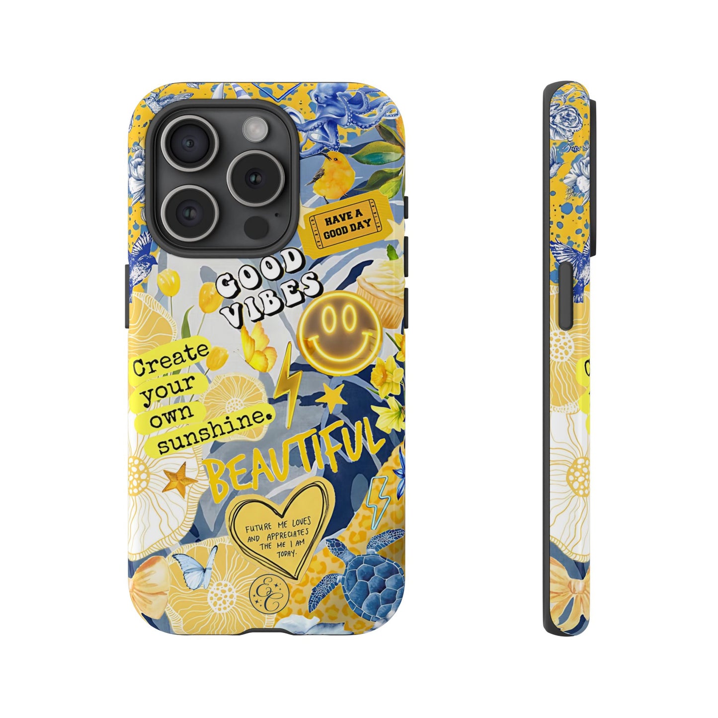 Yellow and Blue Collage Tough Phone Case