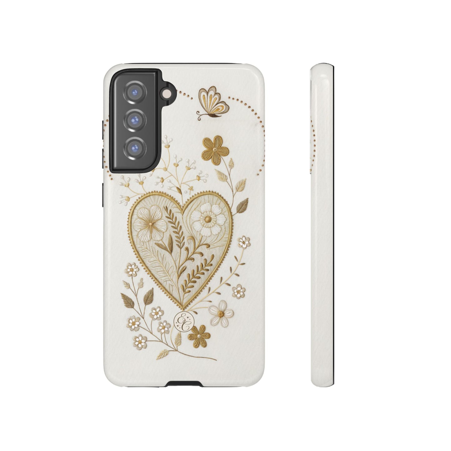 Floral Heart Design Tough Phone Case