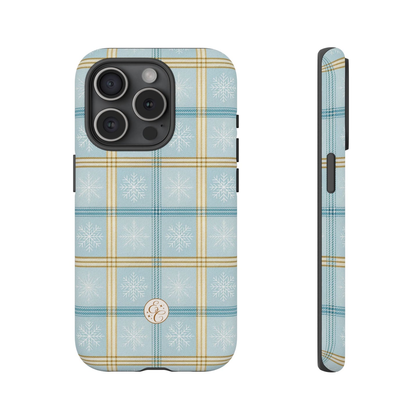 Blue Winter Plaid Tough Phone Case