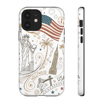 USA Landmarks Boho Doodle Tough Phone Case