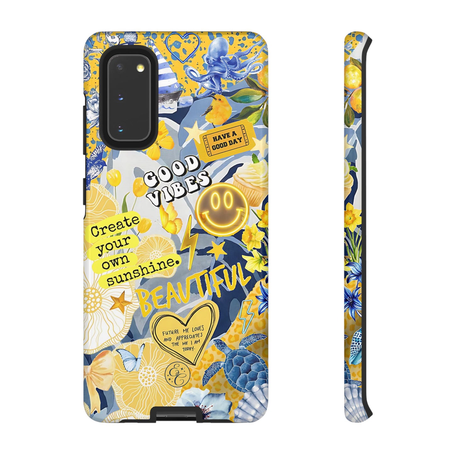 Yellow and Blue Collage Tough Phone Case