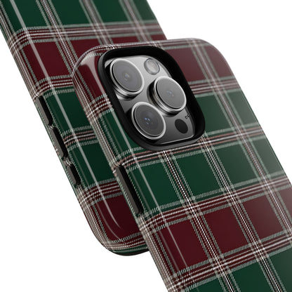 Green & Burgundy Plaid Tough Phone Case
