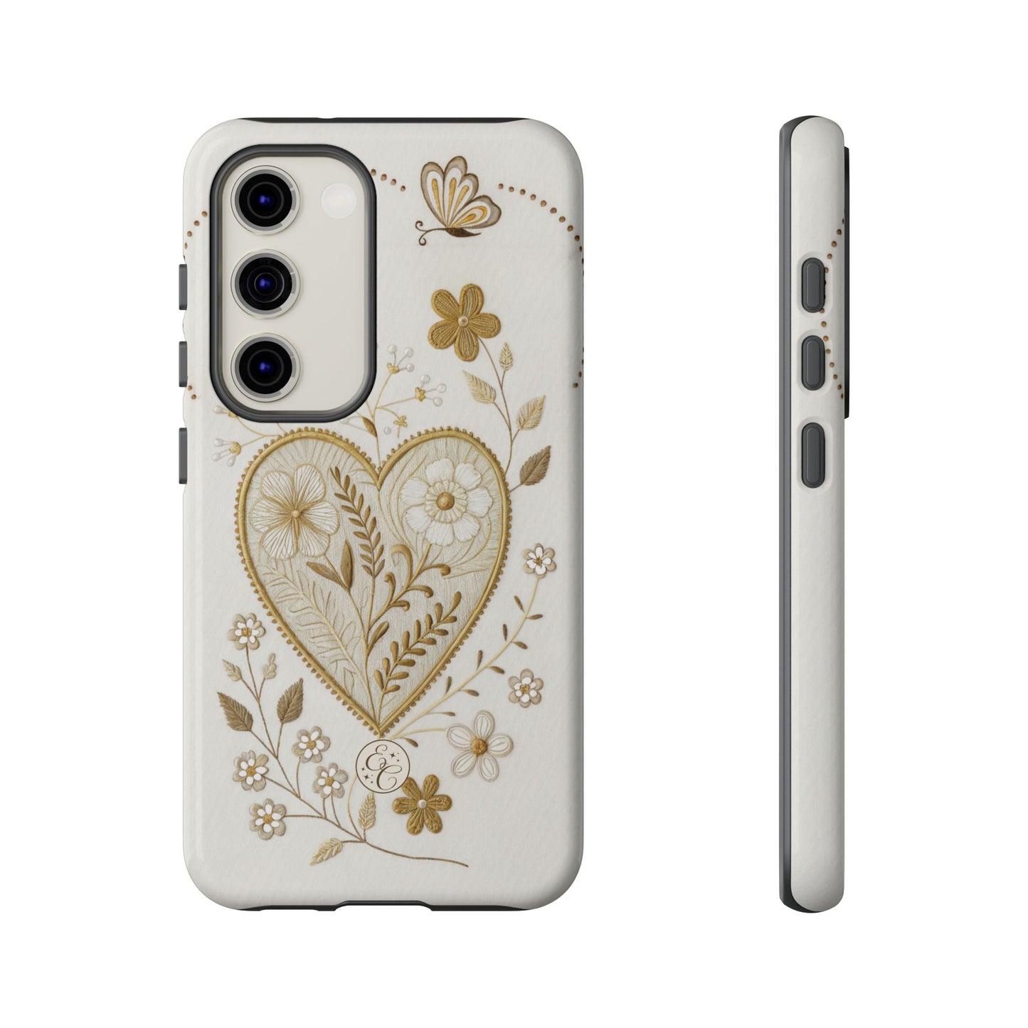 Floral Heart Design Tough Phone Case