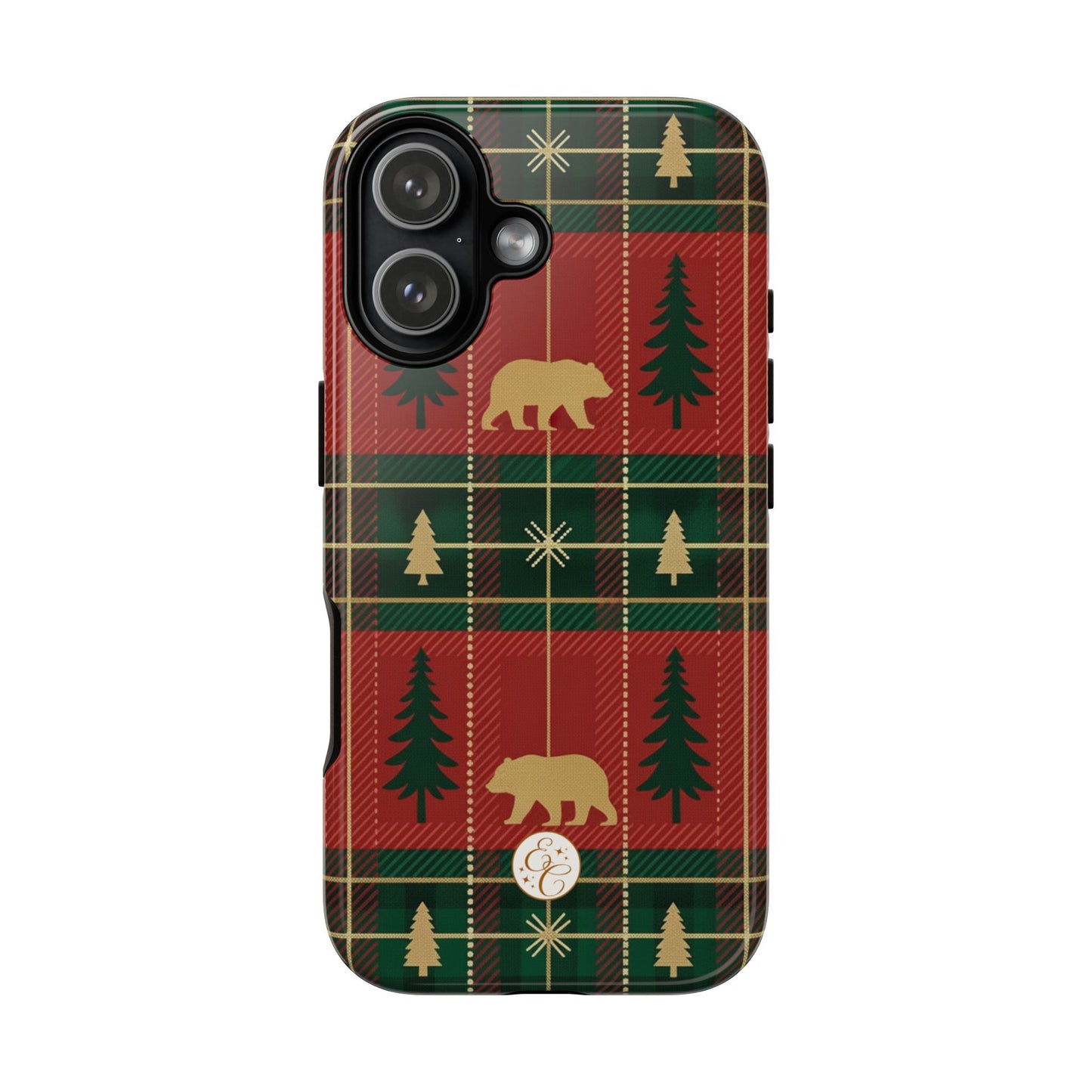 Christmas Bear Plaid Tough Phone Case