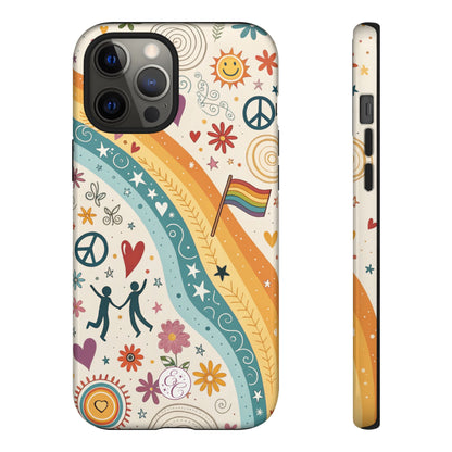 LGTBQ+ Pride Boho Doodle Tough Phone Case