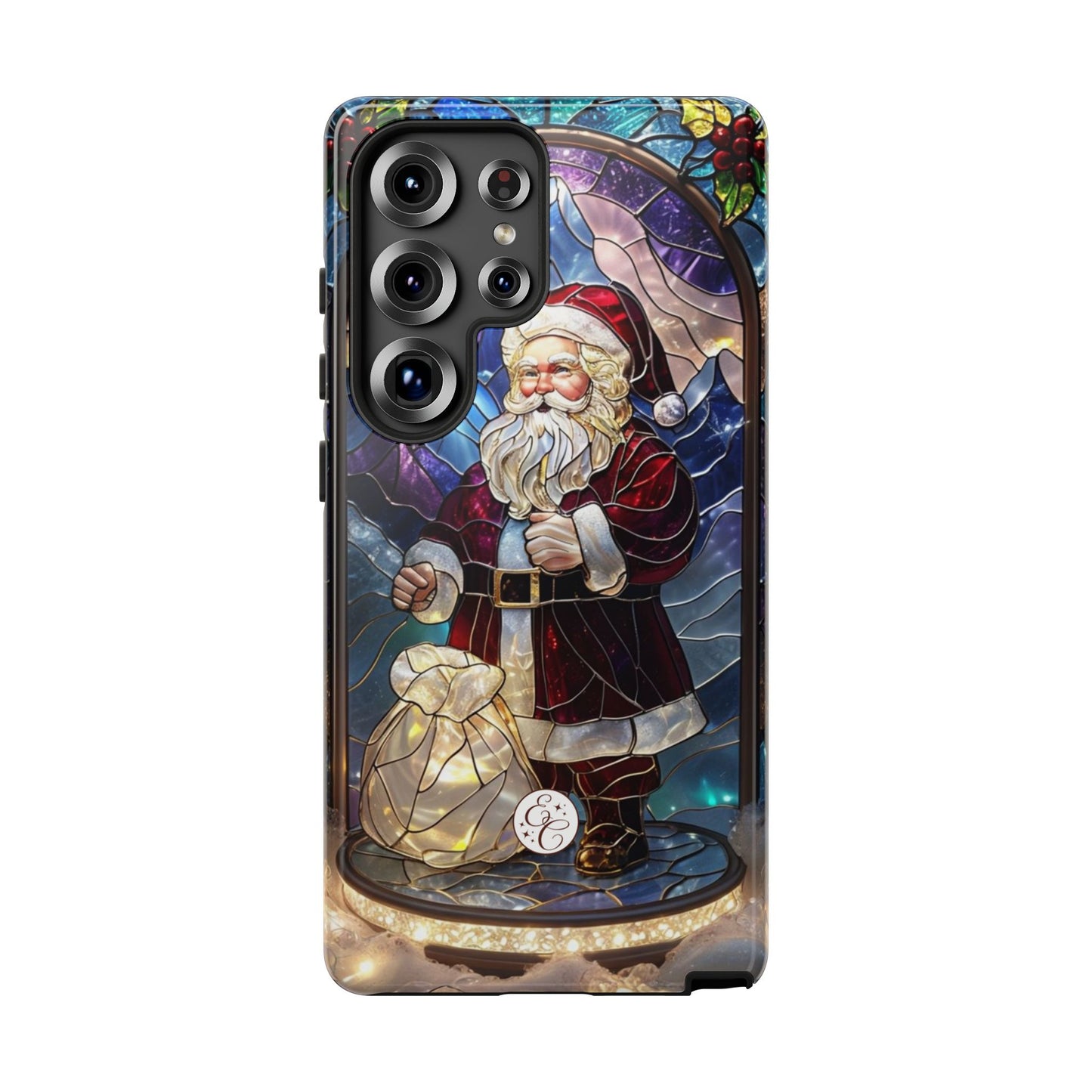 Santa Claus Stained Glass Tough Phone Case