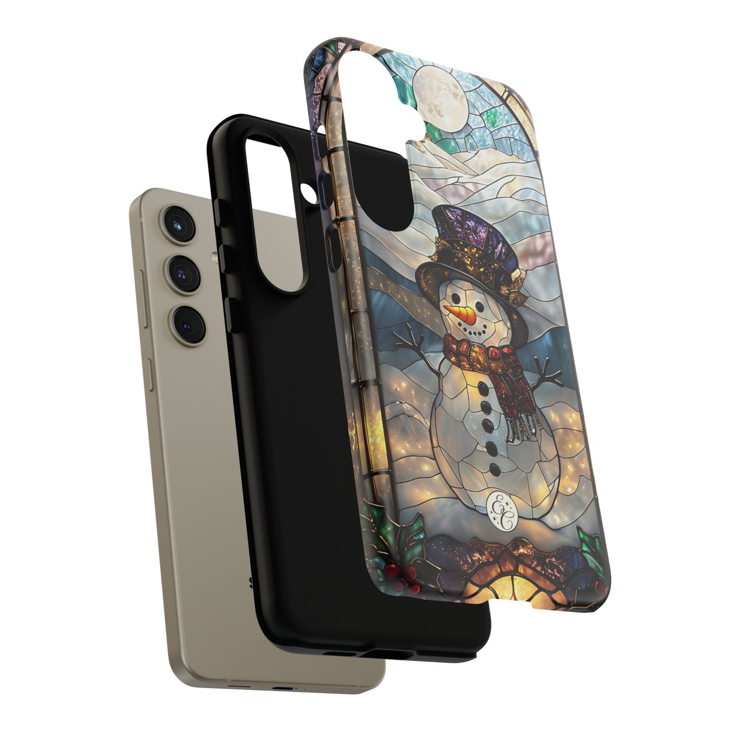 Snowman Stained Glass Tough Phone Case