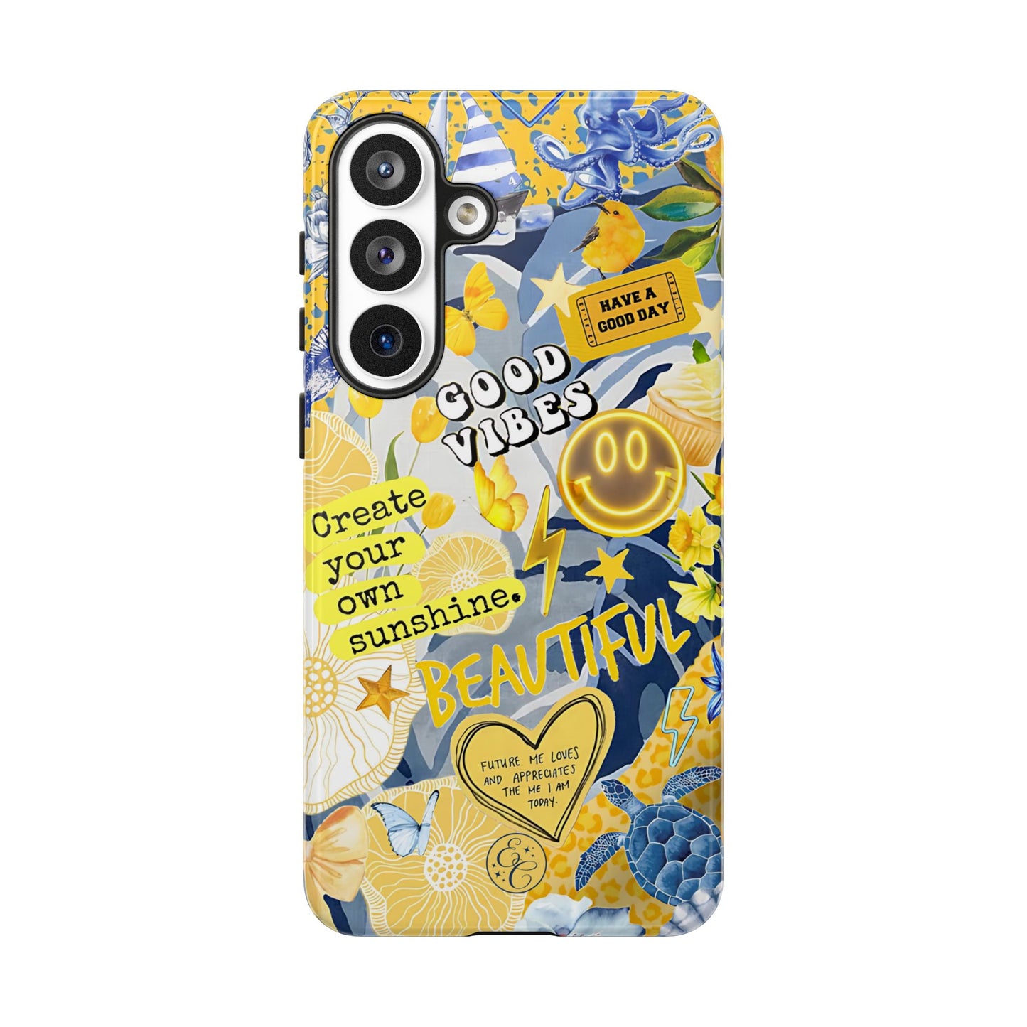 Yellow and Blue Collage Tough Phone Case