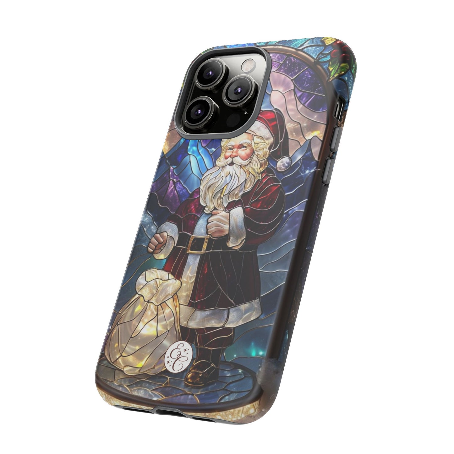 Santa Claus Stained Glass Tough Phone Case