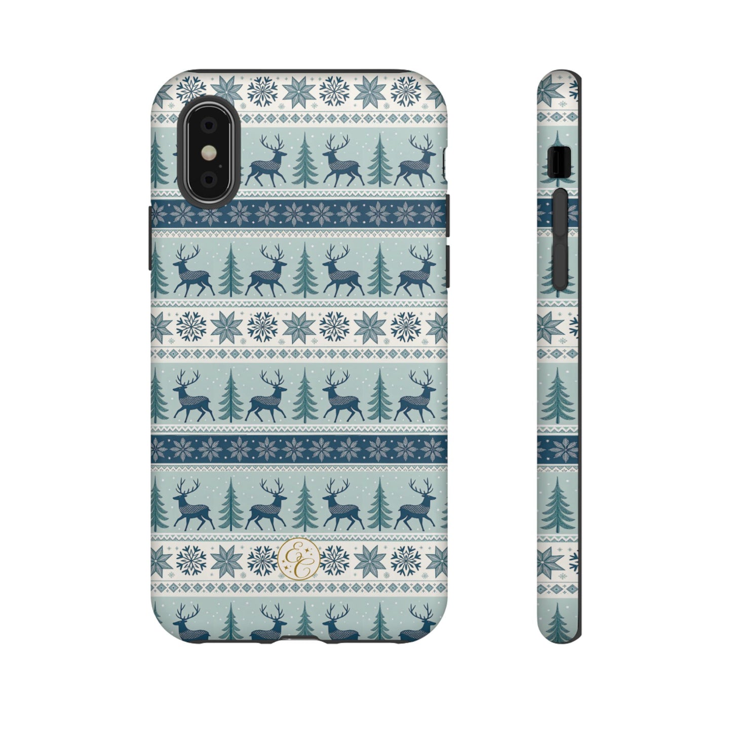 Blue Winter Reindeer Tough Phone Case