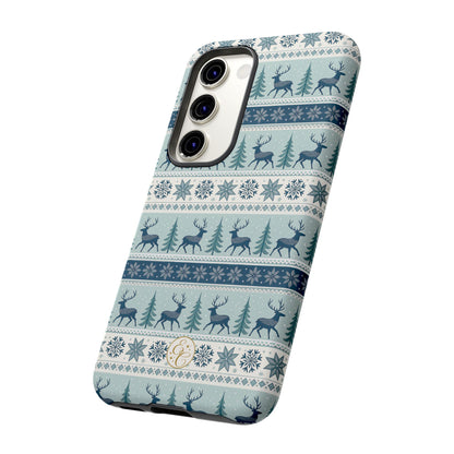 Blue Winter Reindeer Tough Phone Case
