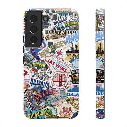 USA Travel Stickers Tough Phone Case