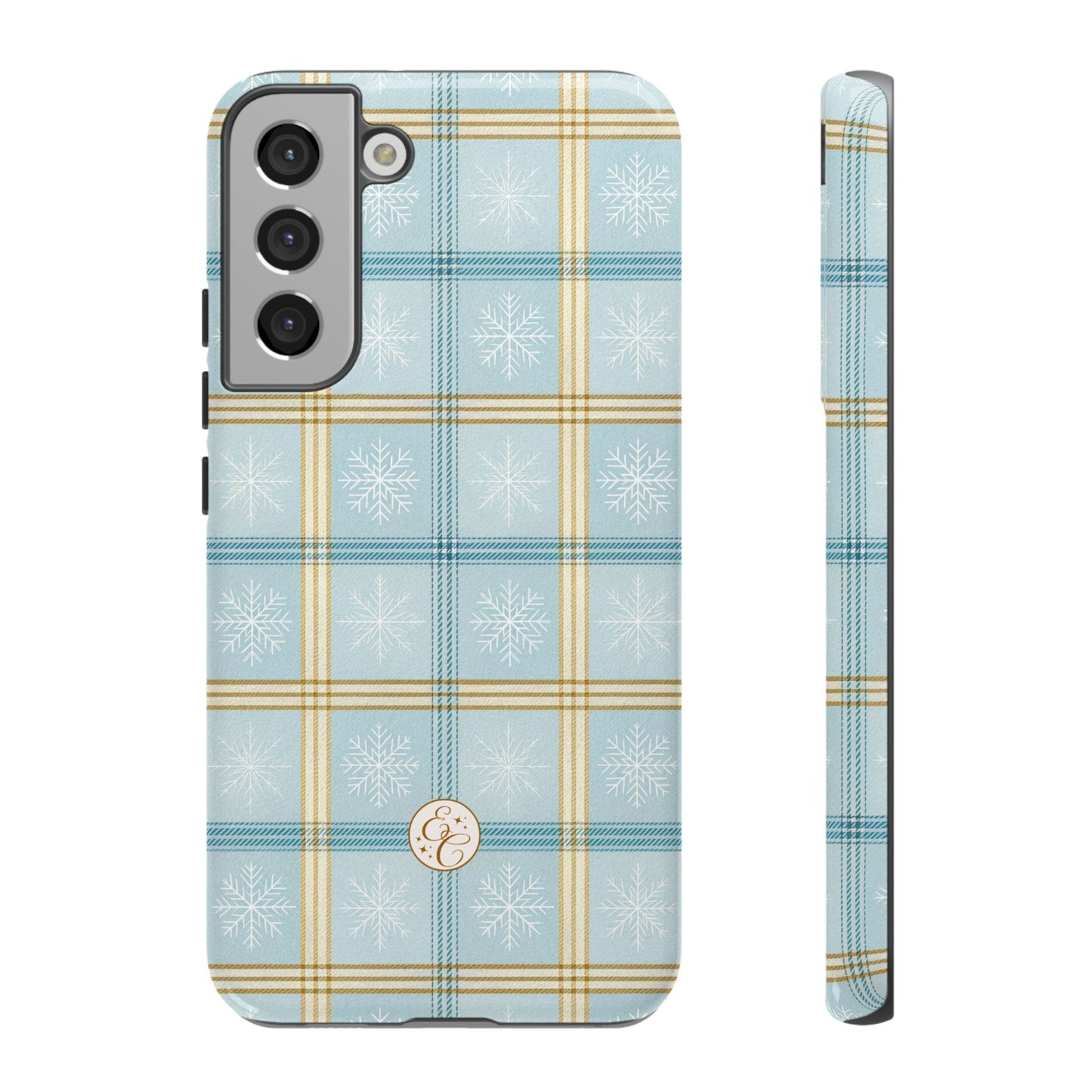 Blue Winter Plaid Tough Phone Case