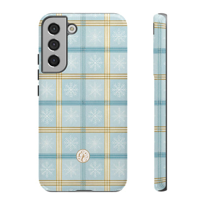 Blue Winter Plaid Tough Phone Case