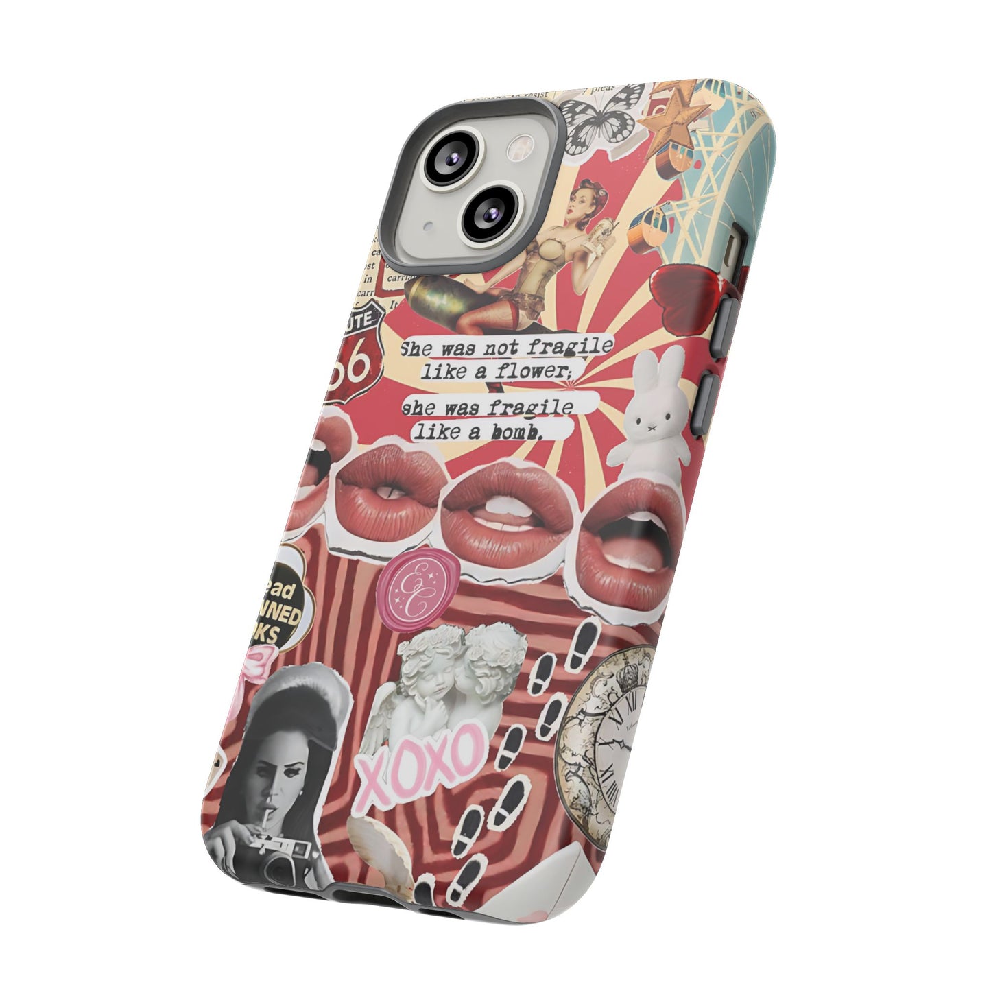 Retro Feminist Collage Tough Phone Case
