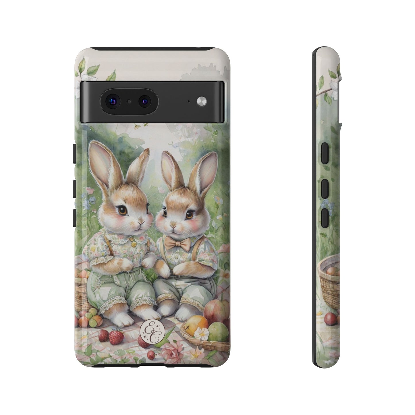 Vintage Bunny Picnic Tough Phone Case