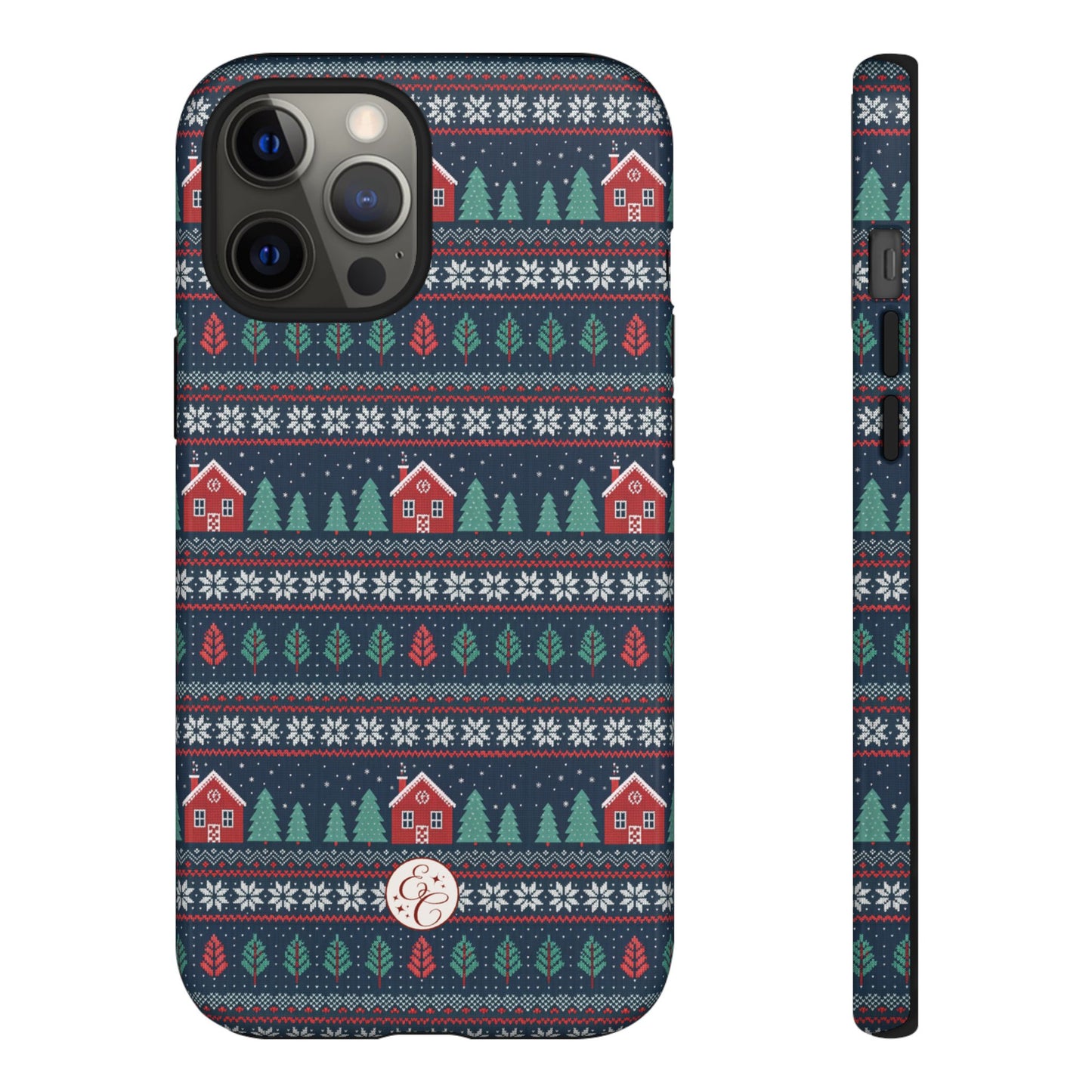 Winter Cottage Pattern Tough Phone Case