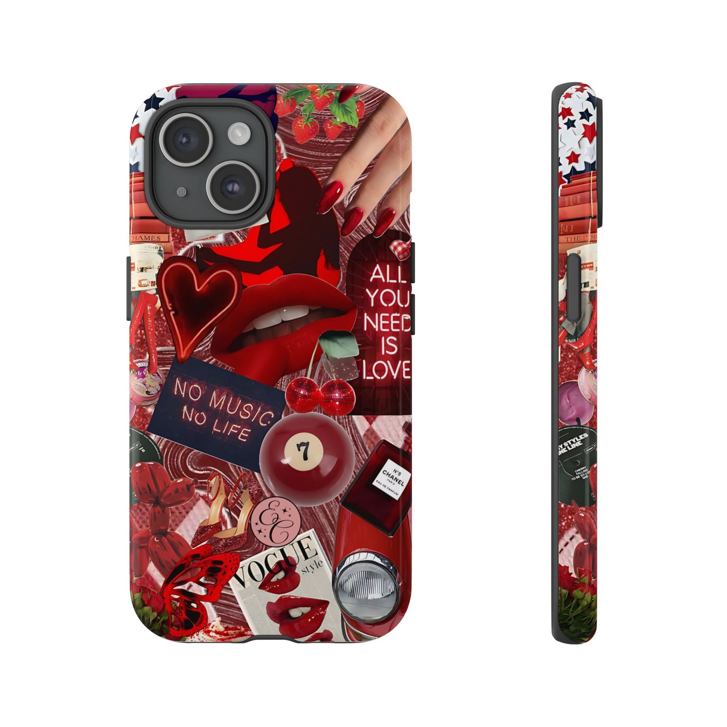 Red Aesthetic Collage Tough Phone Case