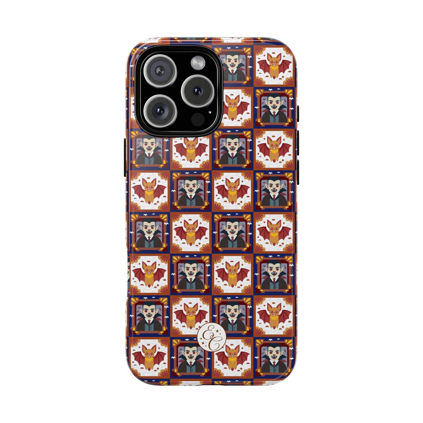 Dracula & Bat Pattern Tough Phone Case