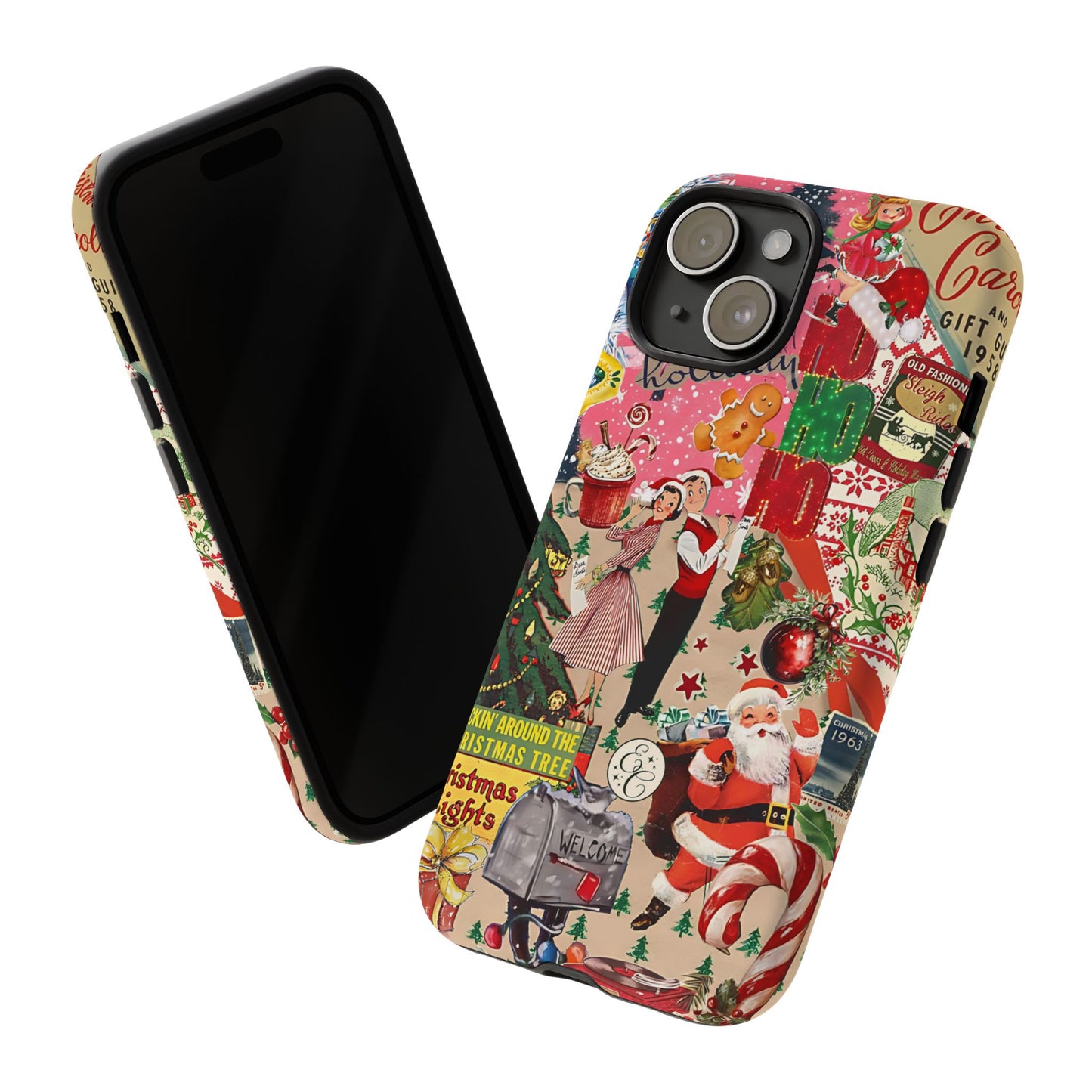 Vintage Christmas Collage Tough Phone Case