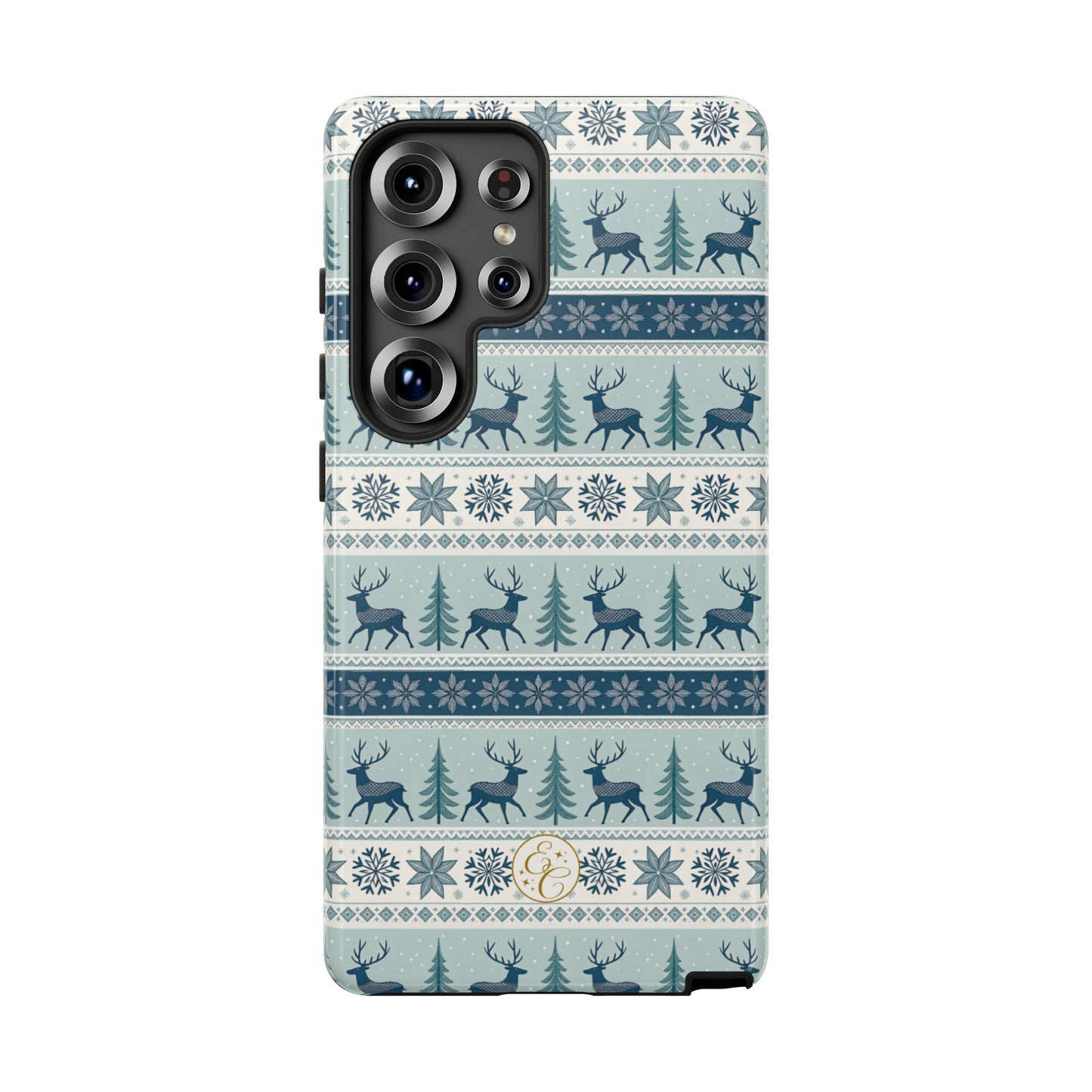 Blue Winter Reindeer Tough Phone Case