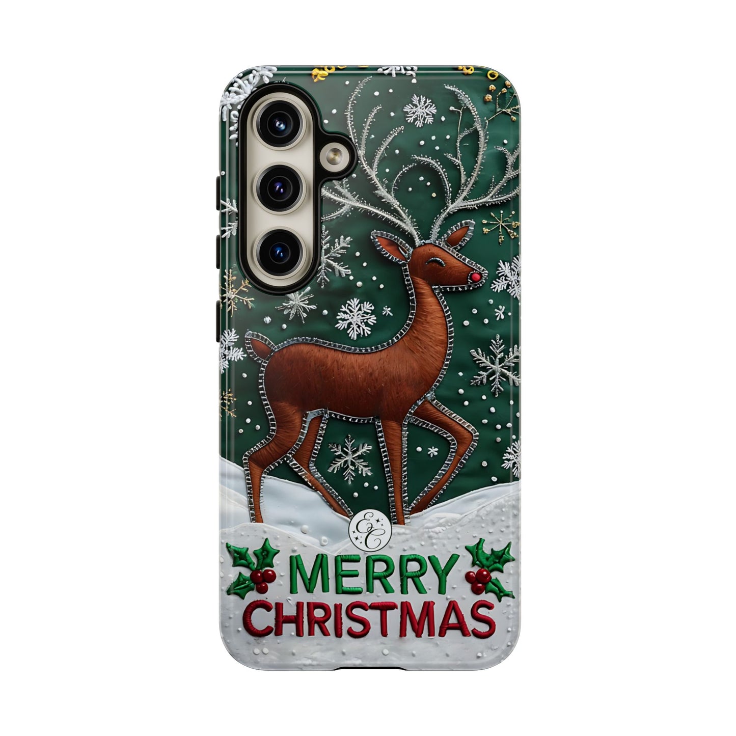 Merry Christmas Reindeer Tough Phone Case