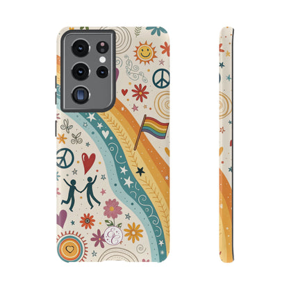 LGTBQ+ Pride Boho Doodle Tough Phone Case
