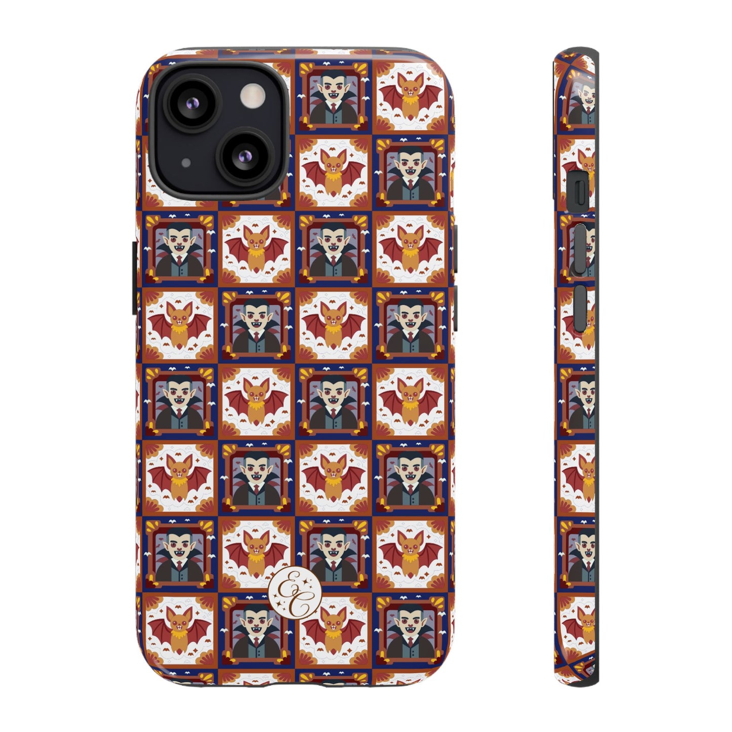 Dracula & Bat Pattern Tough Phone Case