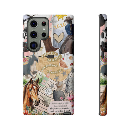 Equestrian Cowgirl Collage Tough Phone Case